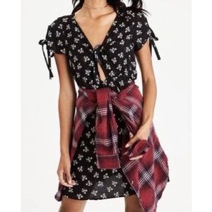 American Eagle Black Floral Dress